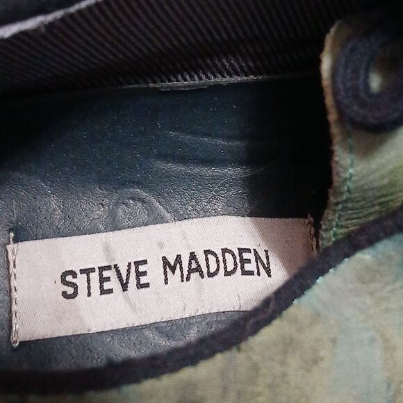 Steve Madden original style Prosper leather blue floral print shoes Sz 8 - Picture 6 of 9